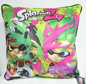 【Splatoon2】スプラトゥーン2 スクエアクッション BIG クッション ガール&ボーイ サイズ約40×40cm 両面同柄 ベロア調 新品タグ付き NW