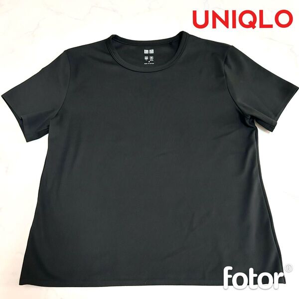 UNIQLO ユニクロ エアリズム ウルトラストレッチエアリズムT Tシャツ 半袖 ブラック M 黒 シンプル 24年