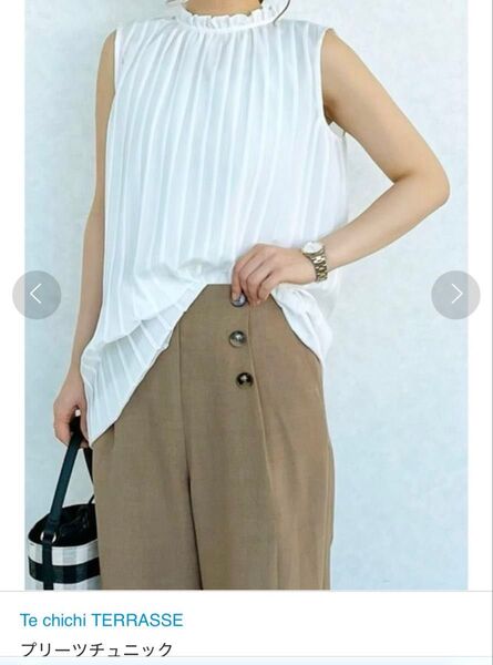 テチチテラスプリーツチュニックシャツ