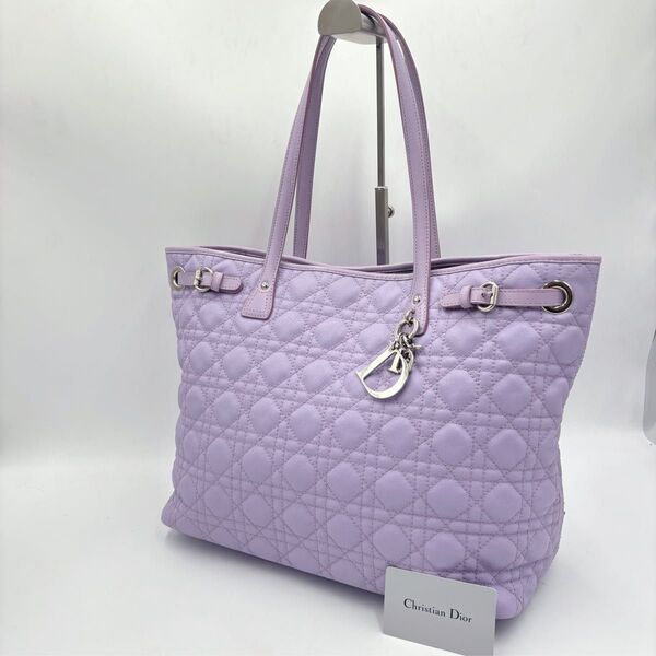 Christian Dior ディオール カナージュ パナレア レザートートバッグ A4可 パープル