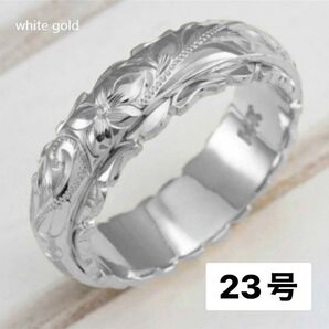 《匿名発送》ハワイアンジュエリー リング 指輪 アクセサリー 夏 23号 シルバー オシャレ レディース 上品