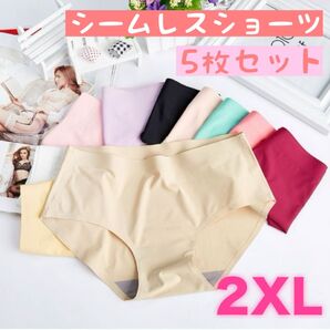 レディースショーツ シームレス 5色セット サラサラ 下着 シンプル パンツ 2XL ショーツ レディース シンプル 夏