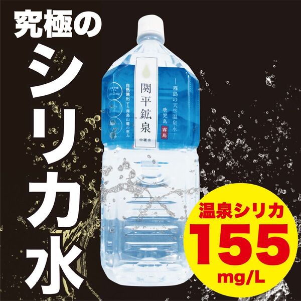 温泉シリカ水 関平鉱泉 2Lペットボトル×6本