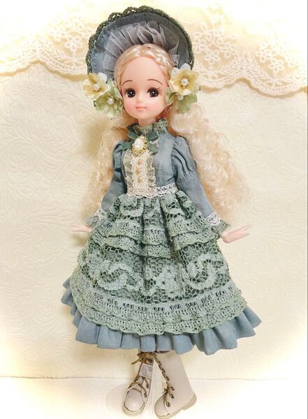 リカちゃん アンティーク風ドレスセット ハンドメイド