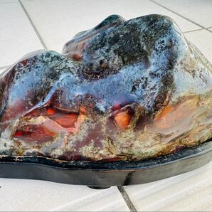 天然石 台座付き 置物 インテリア 飾り石重さ約2500 g