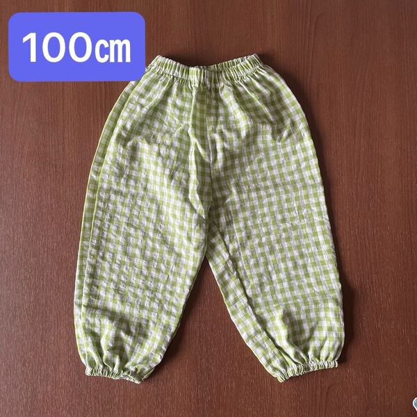 【新品・キッズ】110㎝モンペパンツ ギンガムチェック柄 ズボン 子供服