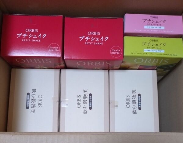 ※商品説明必読※【ORBIS】プチシェイク(フレッシュストロベリー 2箱)(トライアルセット 2種)/飲む穀物美 3箱 オルビス