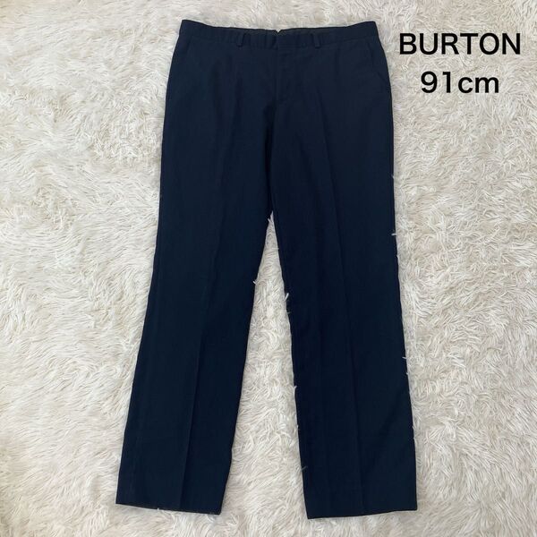 BURTON MENSWEAR LONDON メンズ スラックスパンツ ネイビー 無地 センタープレス 36R 91cm