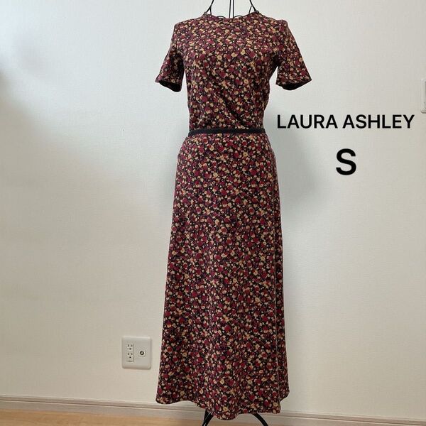 LAURA ASHLEY ローラアシュレイ レディース 花柄 半袖トップス ロングスカート セットアップ 上下セット