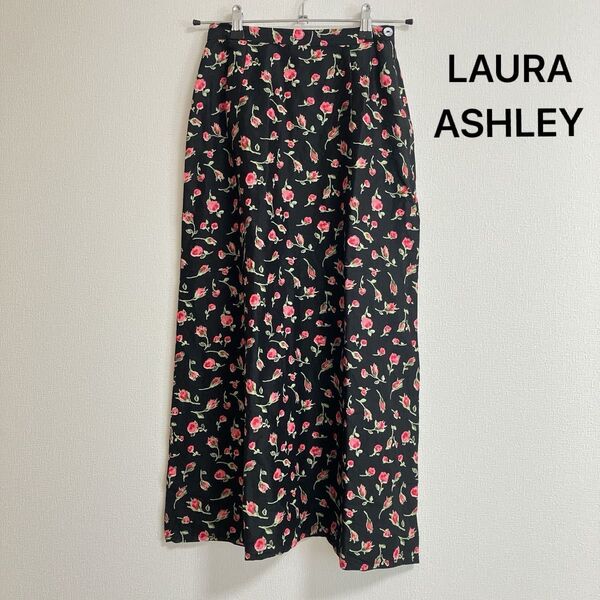 LAURA ASHLEY ローラアシュレイ レディース 花柄 ロングスカート リネン レーヨン