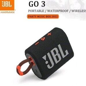 JBL GO3 Bluetoothスピーカーブラック×オレンジ USB C充電/防塵防水/パッシブラジエーター搭載/ポータブル