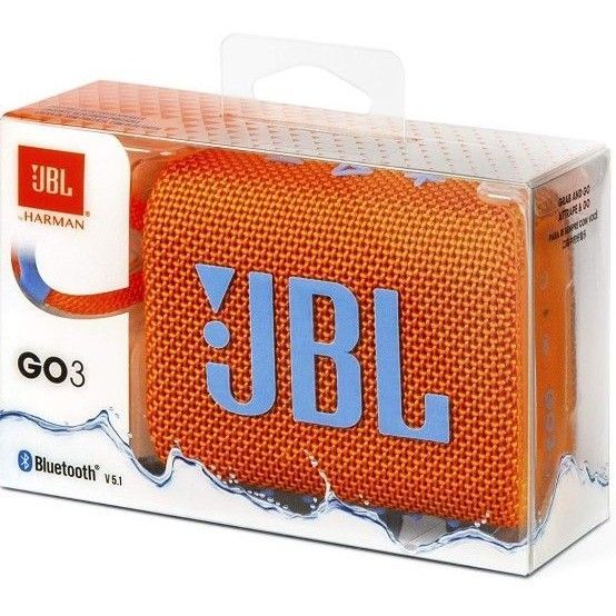 JBL GO3 Bluetoothスピーカーオレンジ USB C充電/防塵防水/パッシブラジエーター搭載/ポータブル