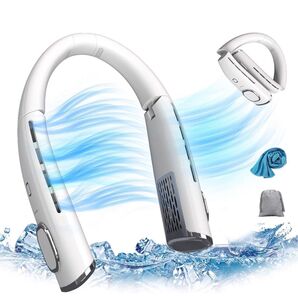 首掛け扇風機【2025新型・強力人気】折りたたみ 羽なし ネッククーラー ネックファン 携帯扇風 3段階風速調節