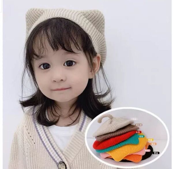 ベビー ニットキャップ 毛糸 可愛い クリスマス ニット帽 キッズ 防寒帽 赤ちゃん 女の子 秋冬 帽子 子供 ベレー帽