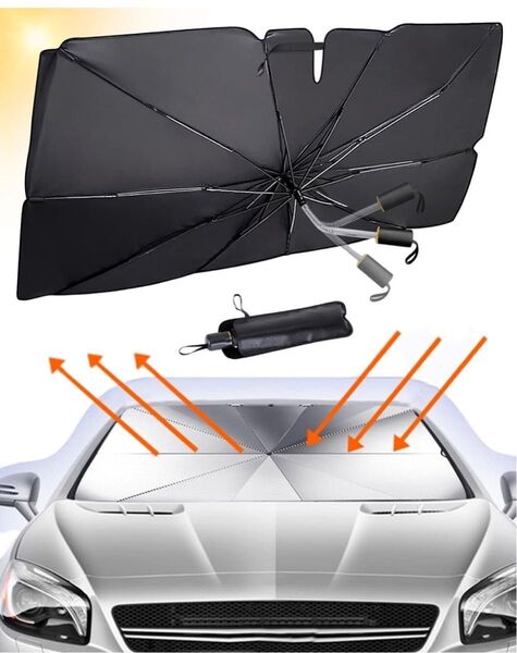 【2025革新モデル】車用サンシェード カーサンシェード ロントサンシェード 車パラソルフロントガラス用 曲がる中棒