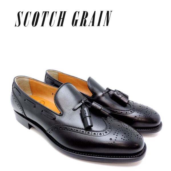 【極美品】SCOTCH GRAIN ウィングチップ タッセルローファー ビジネスシューズ レザー 黒
