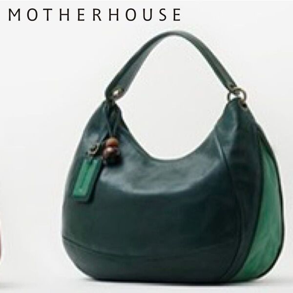 Motherhouse『MINORI』トート ハンドバッグ 緑 肩掛け ワンショルダーバッグ