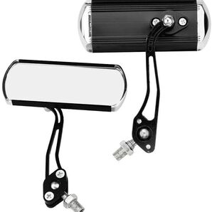 10mm 8mm 可能 正ネジ バイク ミラー 左右セット アルミ 黒 0##