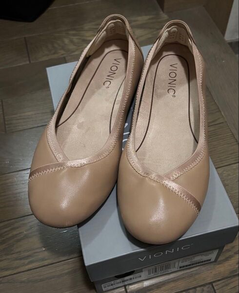 vionic バレエシューズ 24cm ベージュ フラットシューズ パンプス