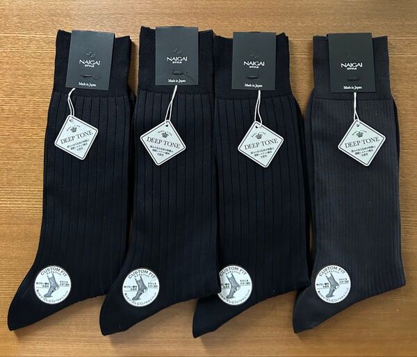 4点セットNAIGAI STYLE ナイガイ スタイル 日本製 かかとフィットクルー丈 ビジネス ソックス メンズ