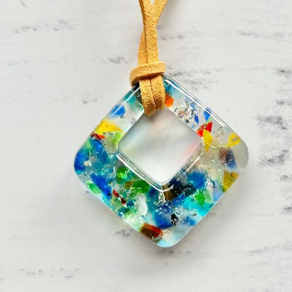 ハンドメイド ネックレス レジン 琉球ガラス