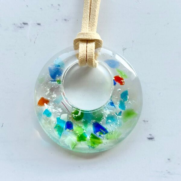 ハンドメイド ネックレス レジン 琉球ガラス
