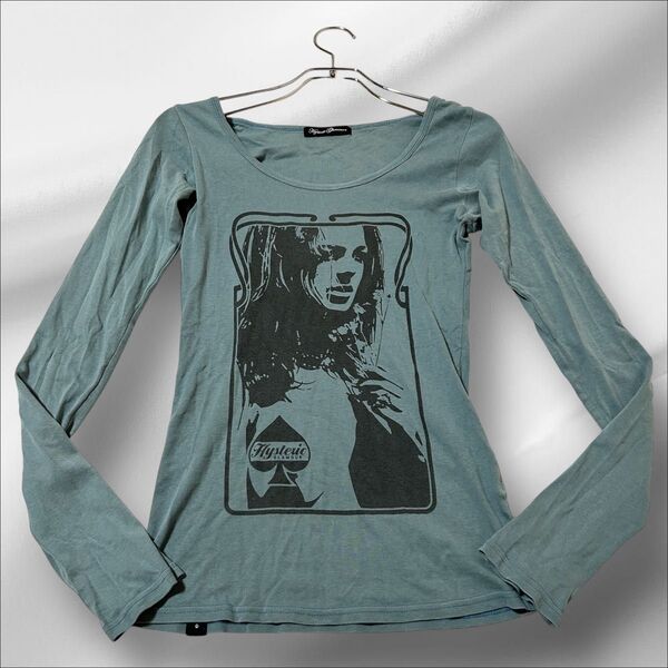 HYSTERIC GLAMOUR ヒステリックグラマー ヒスガール 長袖 カットソー 長袖Tシャツ フリーサイズ レディース 緑