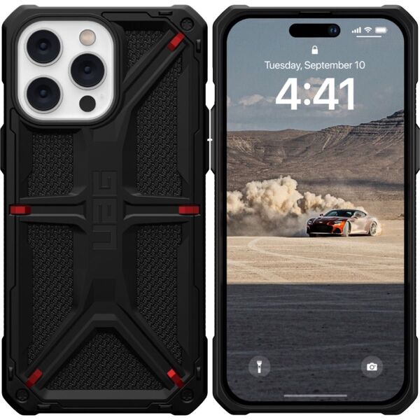 新品 未使用品 UAG-IPH22LB-P-KB iPhone14 Pro Max用耐衝撃ケース MONARCH ケブラーブラック