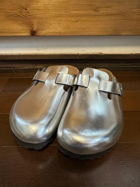 未使用 BIRKENSTOCK ビルケンシュトック 希少ボストン シルバーサンダル 38 24.5㎝