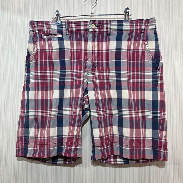 チェック柄ショートパンツ ラルフローレン 古着 アメカジ XL ウエスト調整あり ハーフパンツ ショーツ チェック 古着 00s