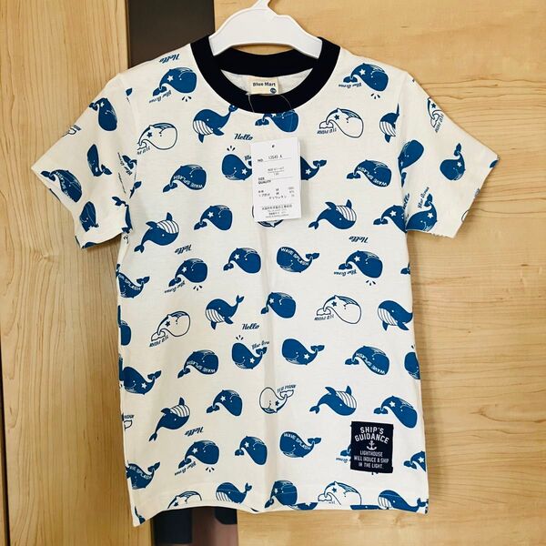 【新品】クジラ 男の子 半袖Tシャツ くじら 魚 海 130cm Tシャツ