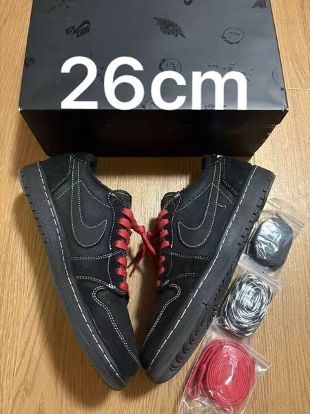 Travis Scott × Nike Air Jordan 1 Low OG SP "Black Phantom"