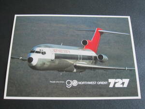  Northwest Airlines #NORTHWEST ORIENT#B727#N289US# large size card #1980's