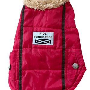 RIDE combination 犬服 ドッグウェア ダウンベスト レッド 4号