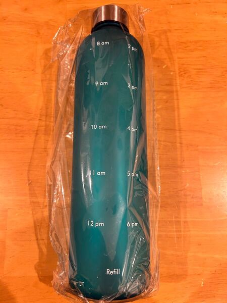 【新品未使用】タイムマーカー付 ウォーターボトル 1L グリーン 水筒 水を飲む習慣 大容量 1リットル タイムマーカーアウトドア