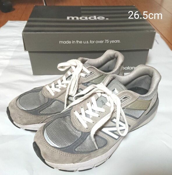 【ニューバランス】 New balance 990 V5 グレー・26.5cm
