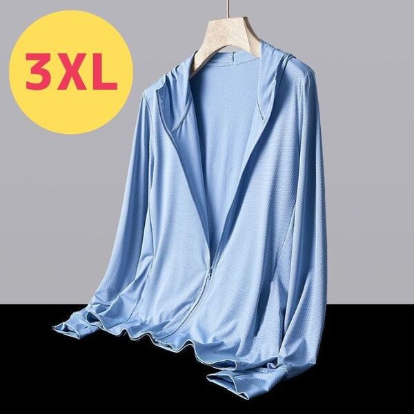 UVカット パーカー 接触冷感 ラッシュガード 3XL 長袖 シンプル 紫外線