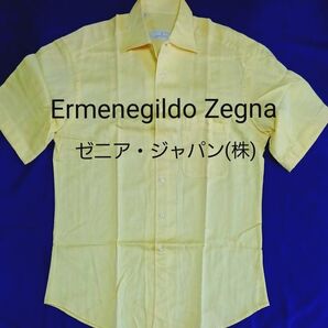 【極美品】Ermenegildo Zegna エルメネジルドゼニア バーズアイ 半袖シャツ ゼニアジャパン