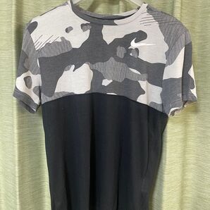NIKE ナイキ Tシャツ DRI-FIT カモフラ Lサイズ ブラック 半袖 カットソー Tシャツ ブラック L クルーネック