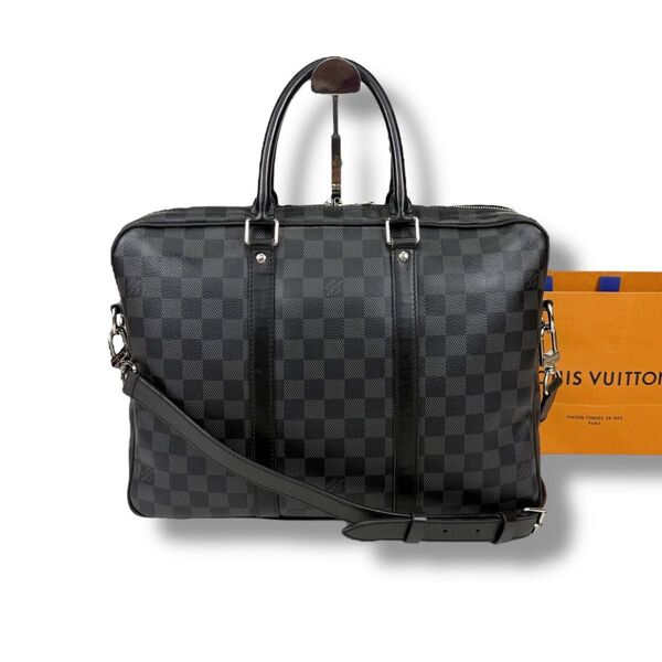 ルイヴィトン ポルトドキュマン ヴォワヤージュPM ビジネスバッグ ブラック LOUIS VUITTON ブリーフケース