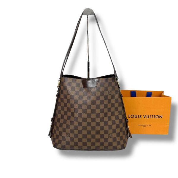 ルイヴィトン カバ リヴィントン トートバッグ ダミエレザー エベヌ LOUIS VUITTON 肩掛け ショルダーバッグ