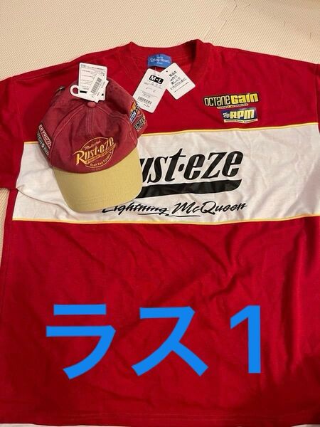 500円引クーポン可 ラス1 正規品タグ付未使用品 ディズニー ライトニング・マックィーン Tシャツビッグシルエット&キャップ 赤
