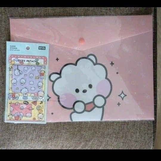 BT21 TATA テテ BTステッカー ファイル 書類入れ プリント入れ A4 大きめ