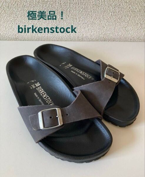極美品ビルケンシュトックBIRKENSTOCKマドリッドMadrid レザー38 グレー