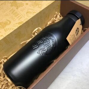 スターバックス ステンレスロゴボトルマットブラック473ml スタバ タンブラー 黒