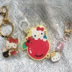 ミミーちゃんチャーム ハローキティご当地 キーホルダー (岩手) 青森限定 りんご 目印マーカーアンブレラマーカー