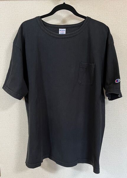 Champion Tシャツ T1011 ポケット ブラック サイズXL USA製