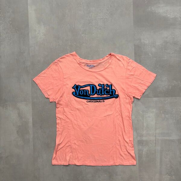 archive y2k 00s 平成ギャル ギャル男 お兄系 グランジ von dutch ボンダッチ ロゴ刺繍 Tシャツ 日本製