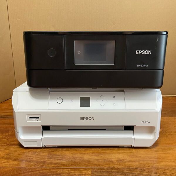 【ジャンク】 「EPSON EP-715A EP-879AB」 送料無料 通電確認のみ 本体のみ エプソン プリンター 2台