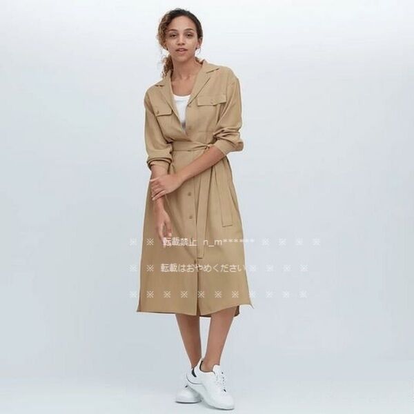 UVカットシャツワンピース(長袖・標準丈・110~121cm)UNIQLO
